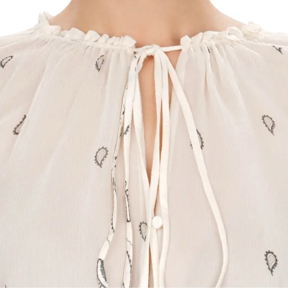 AMIRI Paisley Silk Maxi Dress, White Ivory, NWT, $2000K MSRP, IT 38 - Picture 10 of 11